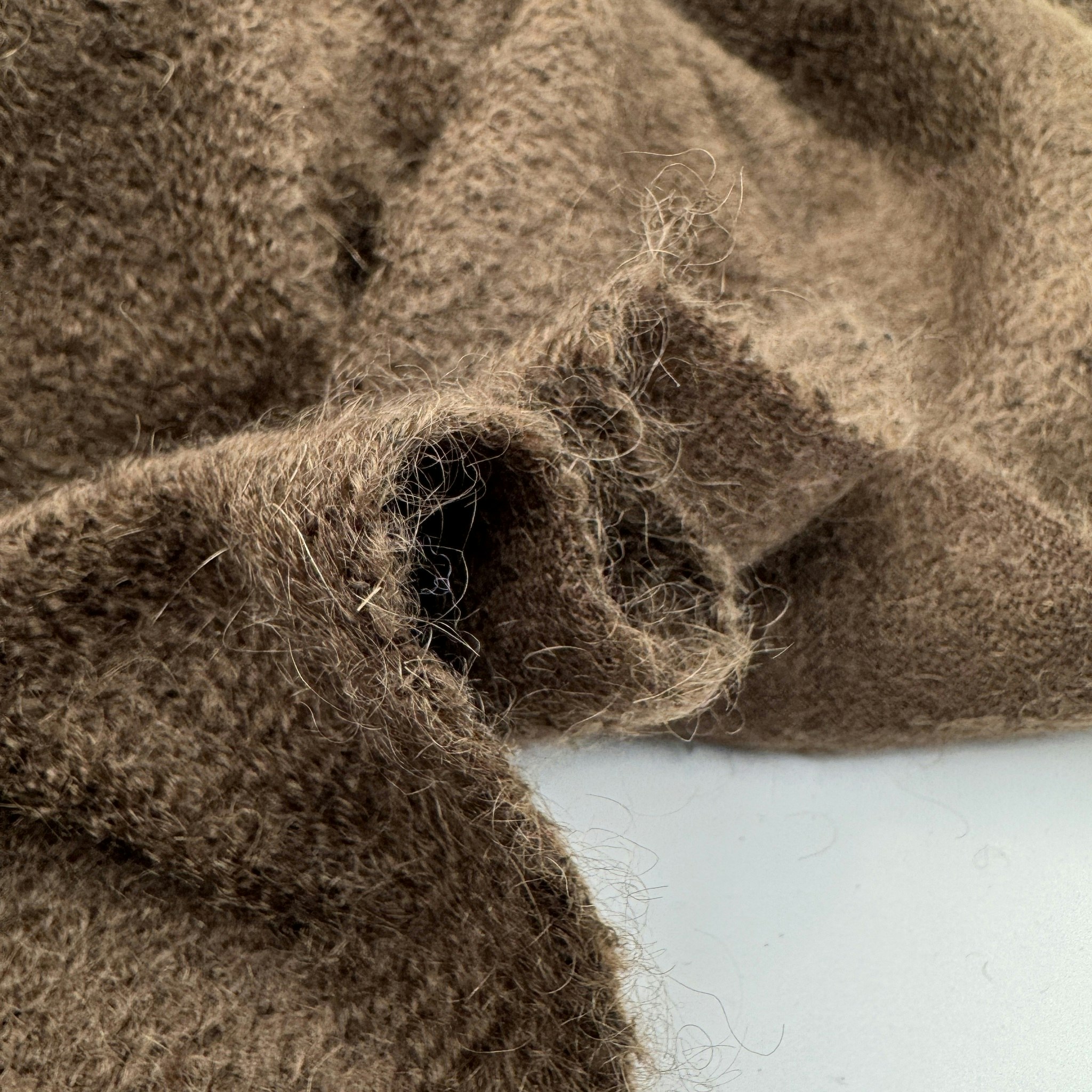 3,8m ull/mohair brun bouclé