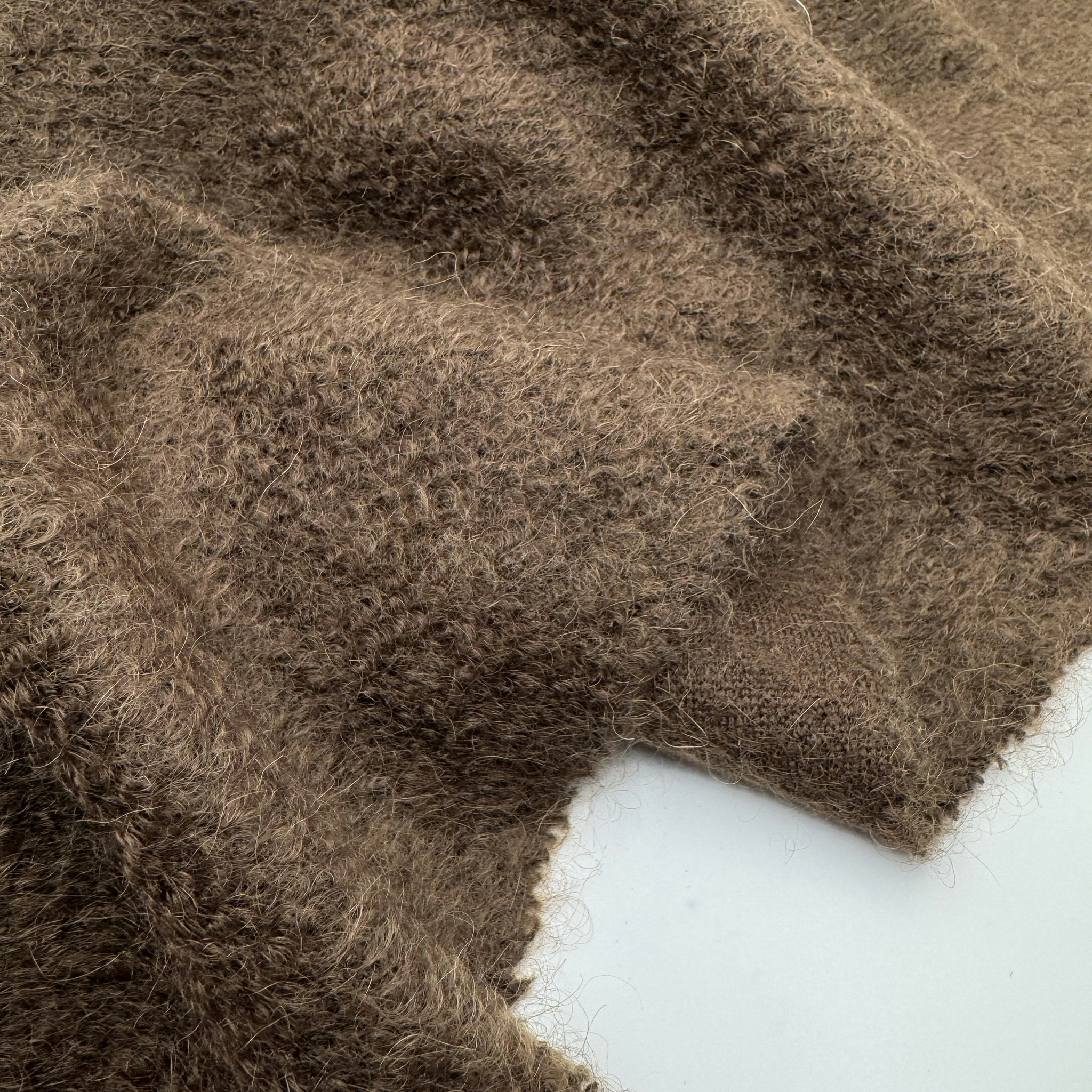 3,8m ull/mohair brun bouclé