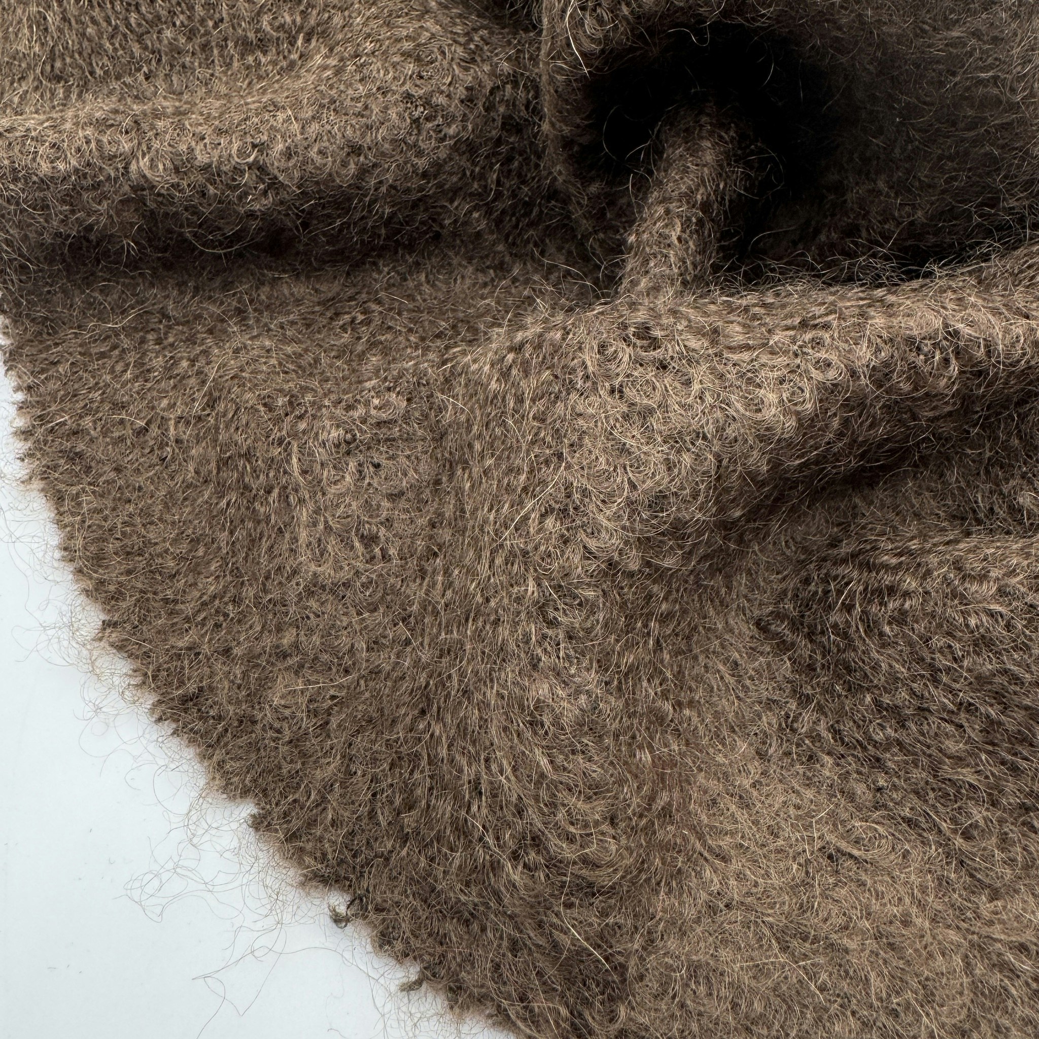 3,8m ull/mohair brun bouclé