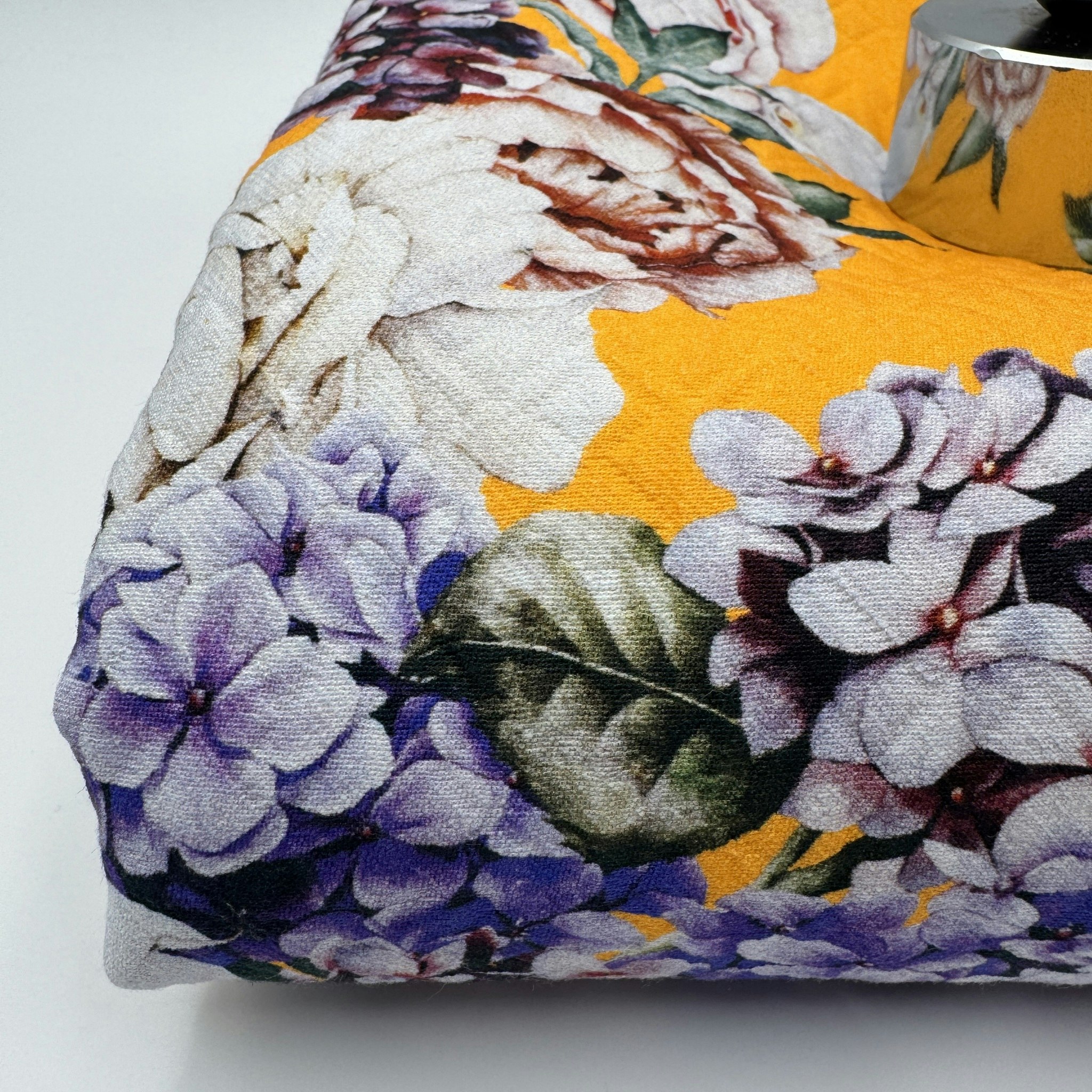 2m bomull gul m blommor
