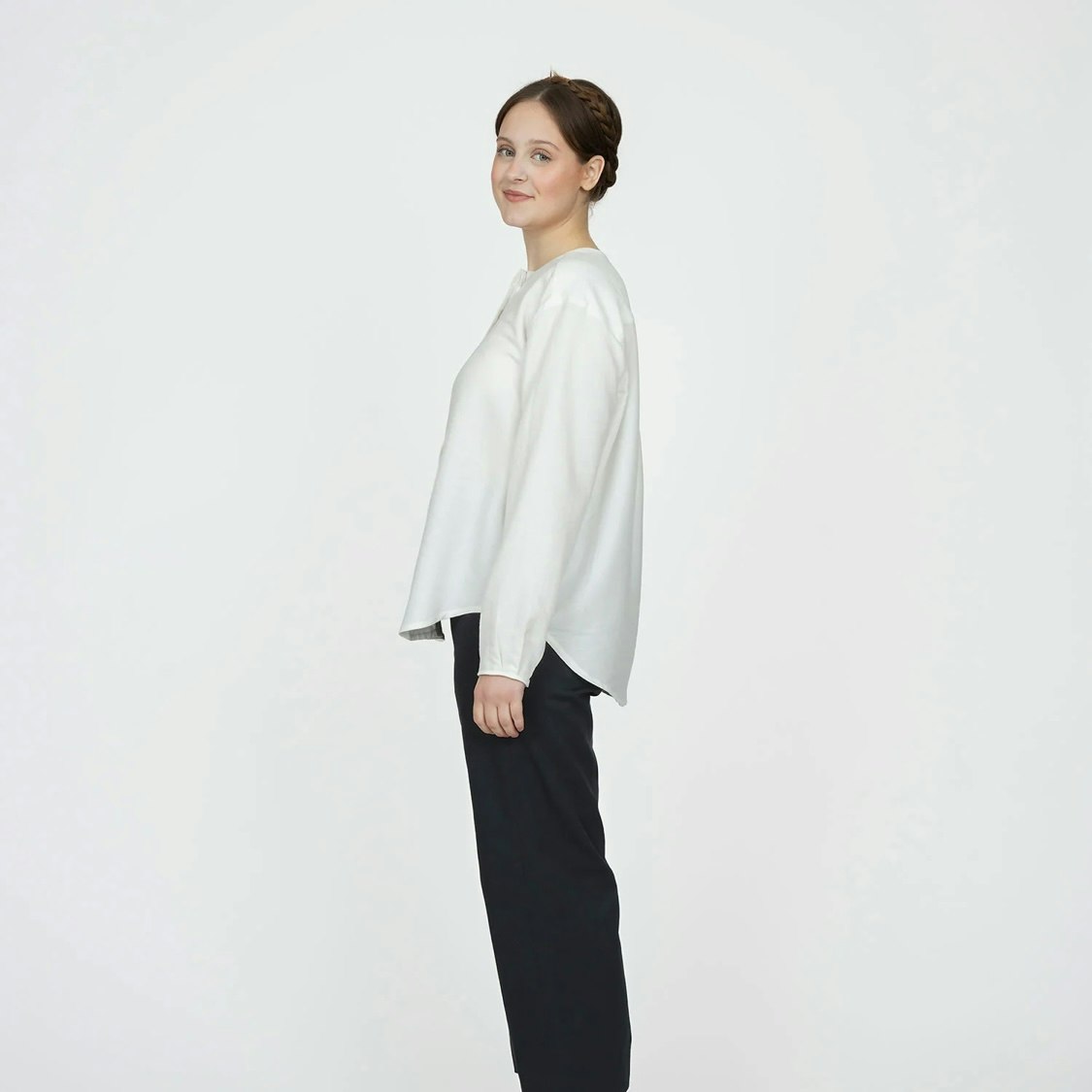 Scarf collar shirt XS-L