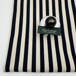 Kraftig poplin marin/beige smalrand Gucc*