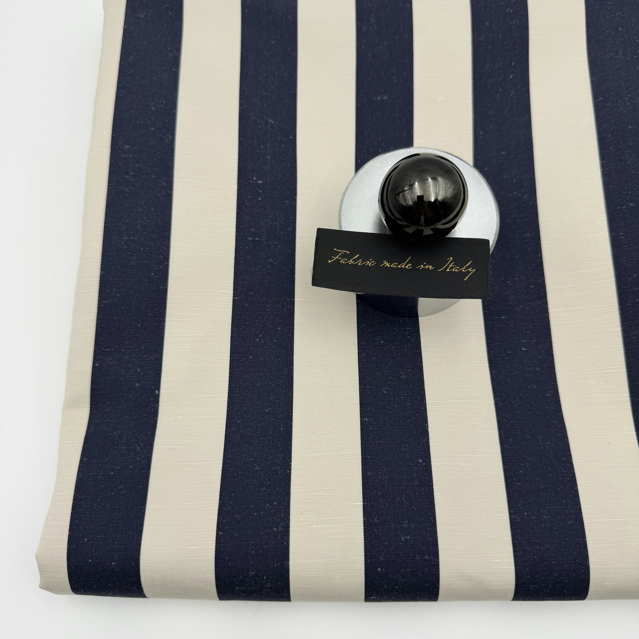 Kraftig poplin marin/beige bredrand Gucc*
