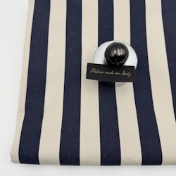 Kraftig poplin marin/beige bredrand Gucc*