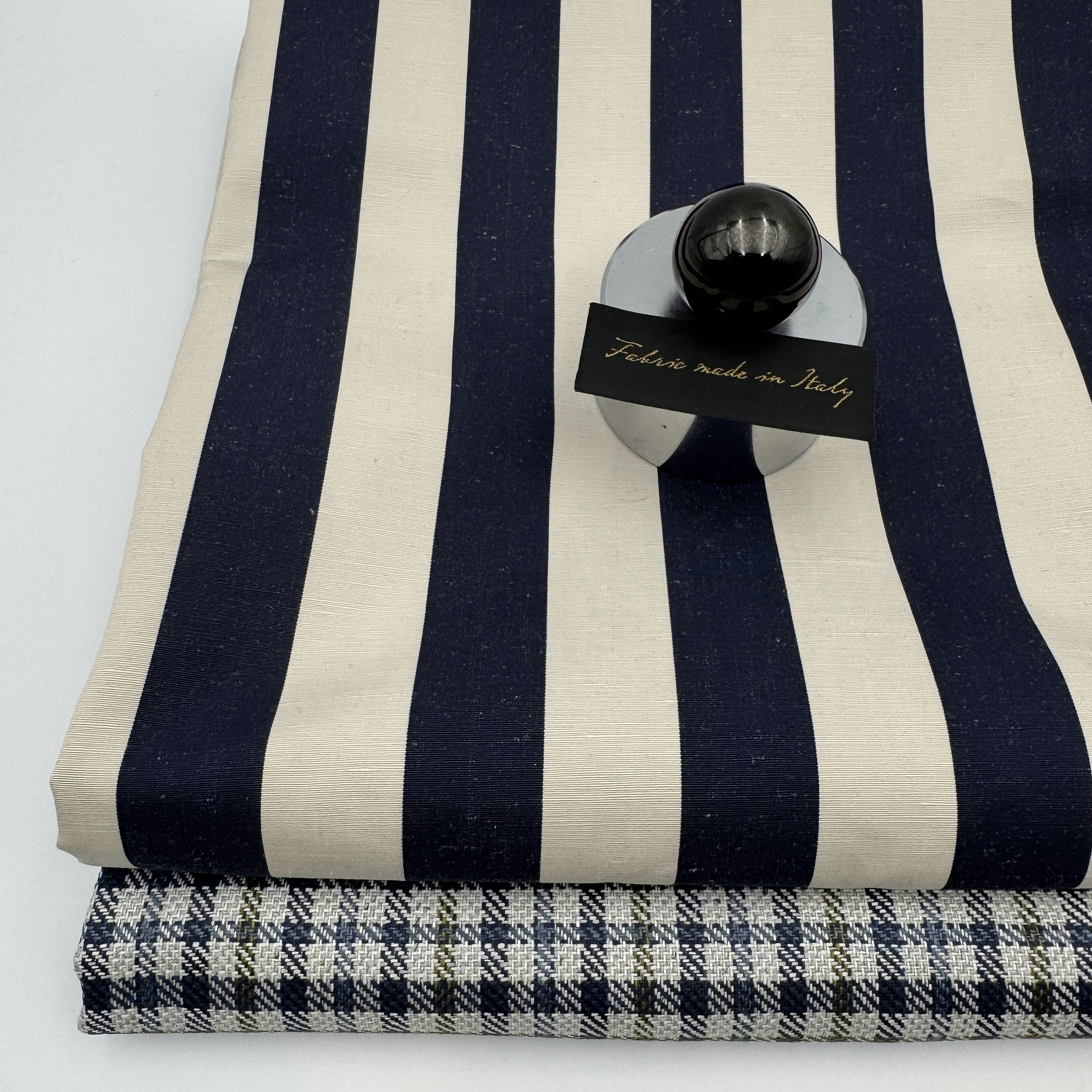 Bomull/siden marin/beige bredrand Gucc*