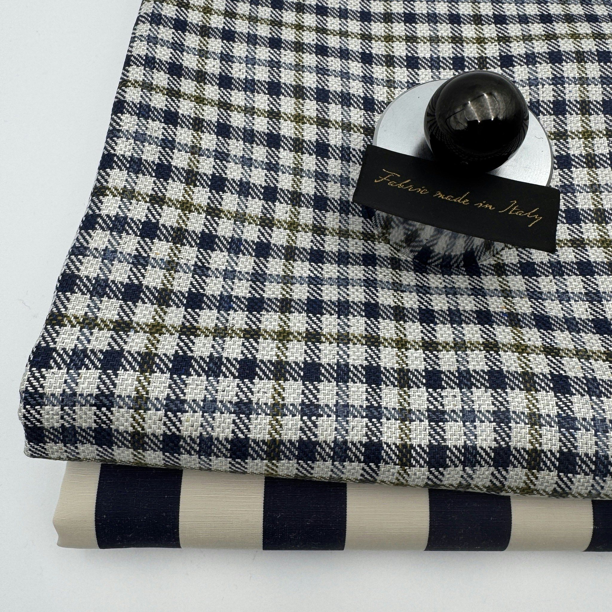 Bomull/siden marin/beige bredrand Gucc*