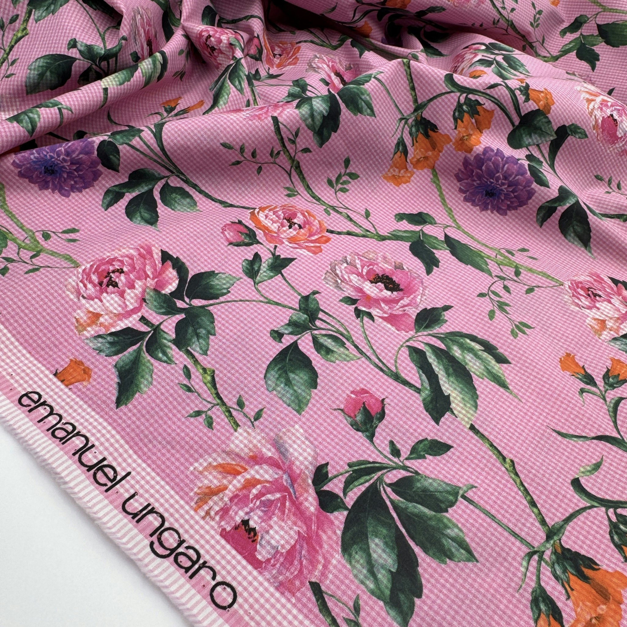 Bomull blommor på rutigt rosa Ungar*