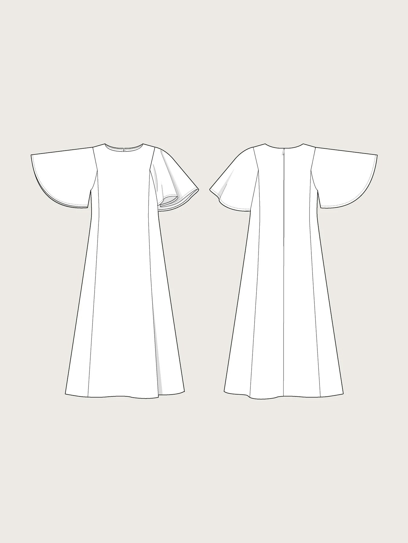 Flutter sleeve dress XS-3XL