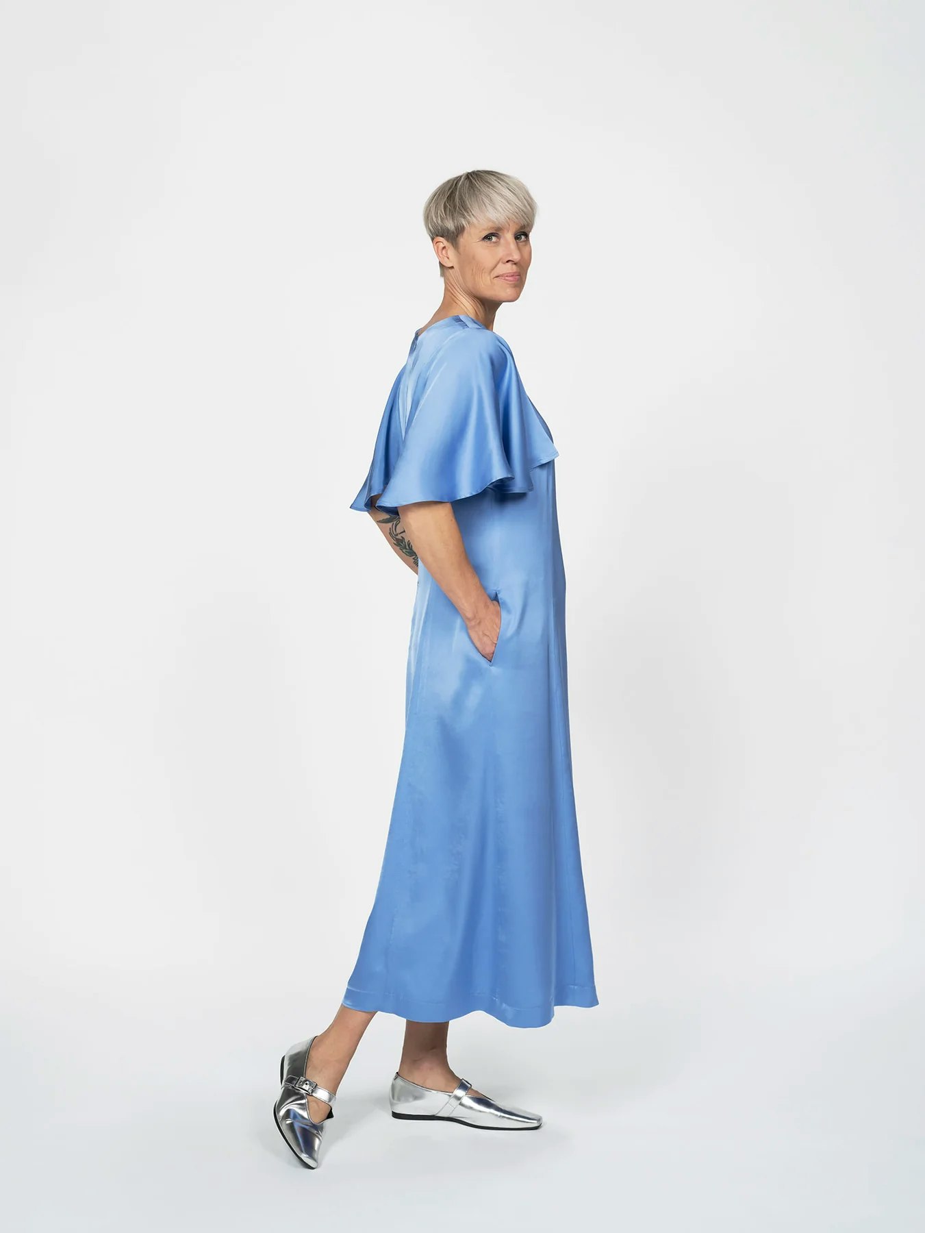 Flutter sleeve dress XS-3XL