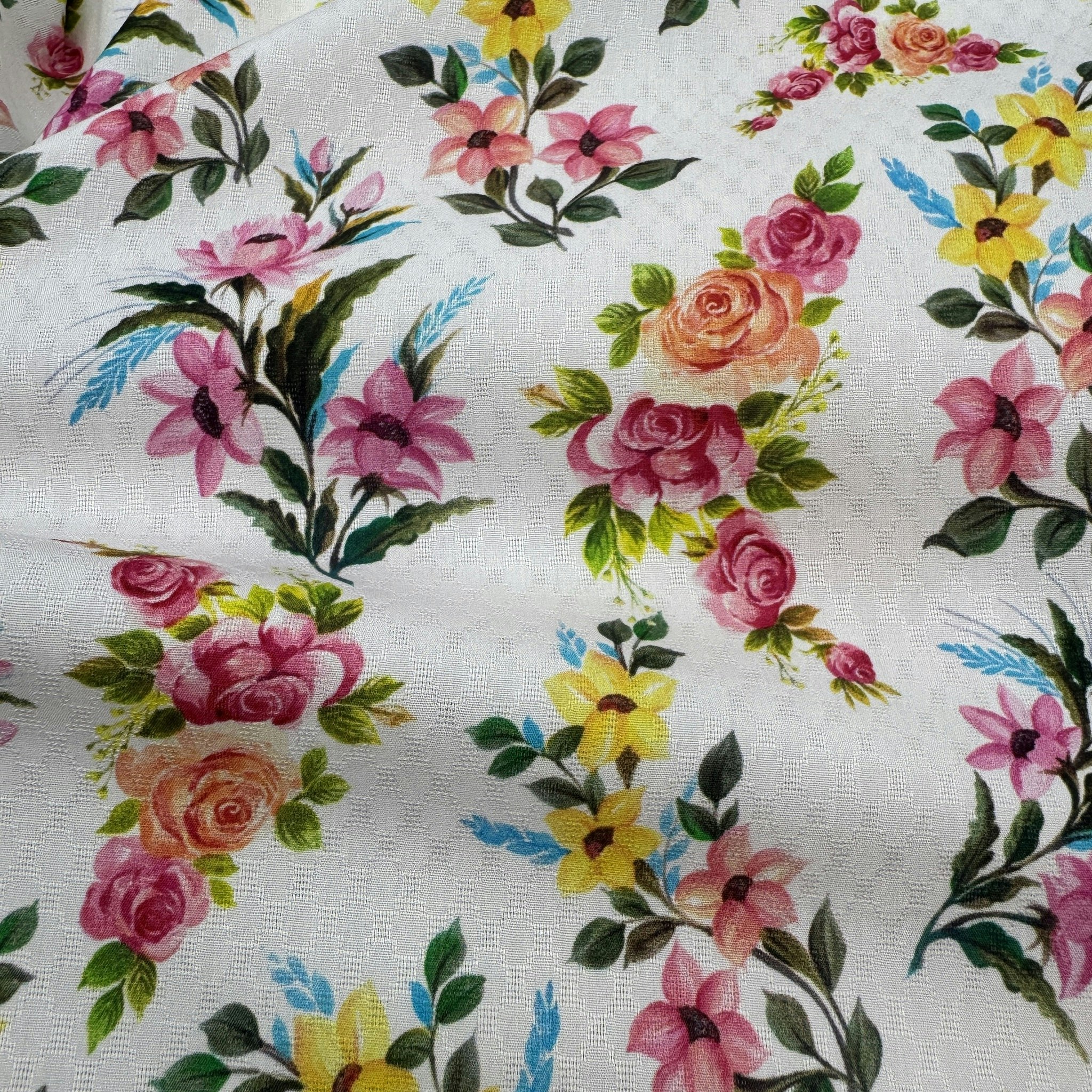 Viskosjaquard blommig