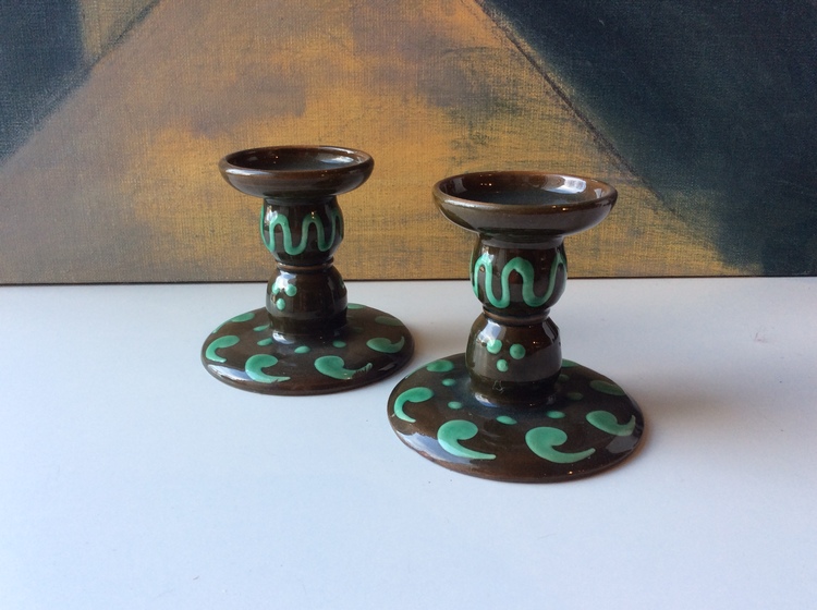 Brown/green candle sticks 13