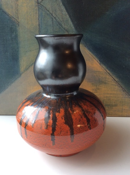 Orange/black vase 2153