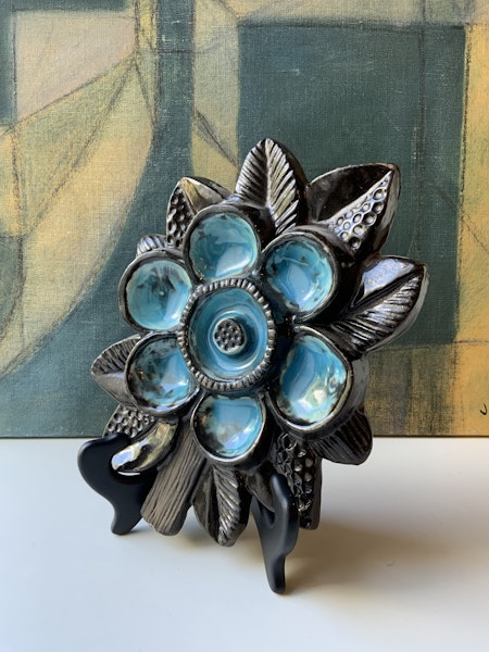 Turquoise flower wall plate 1071Y