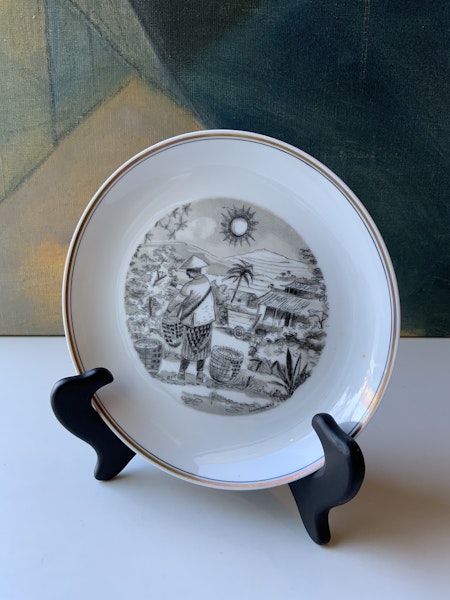 Karlskrona Exotica plate and 6 small plates