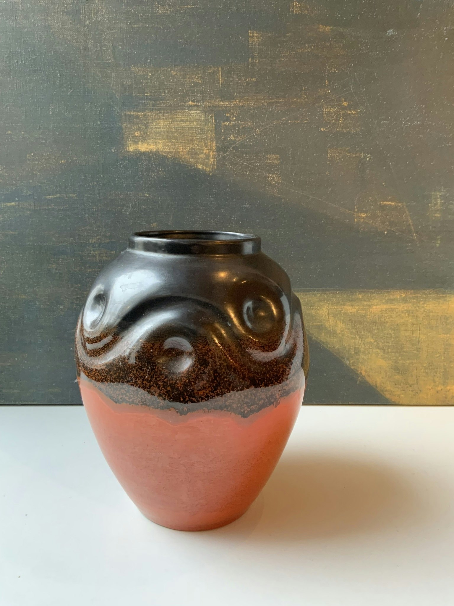 Orange/black vase 1500