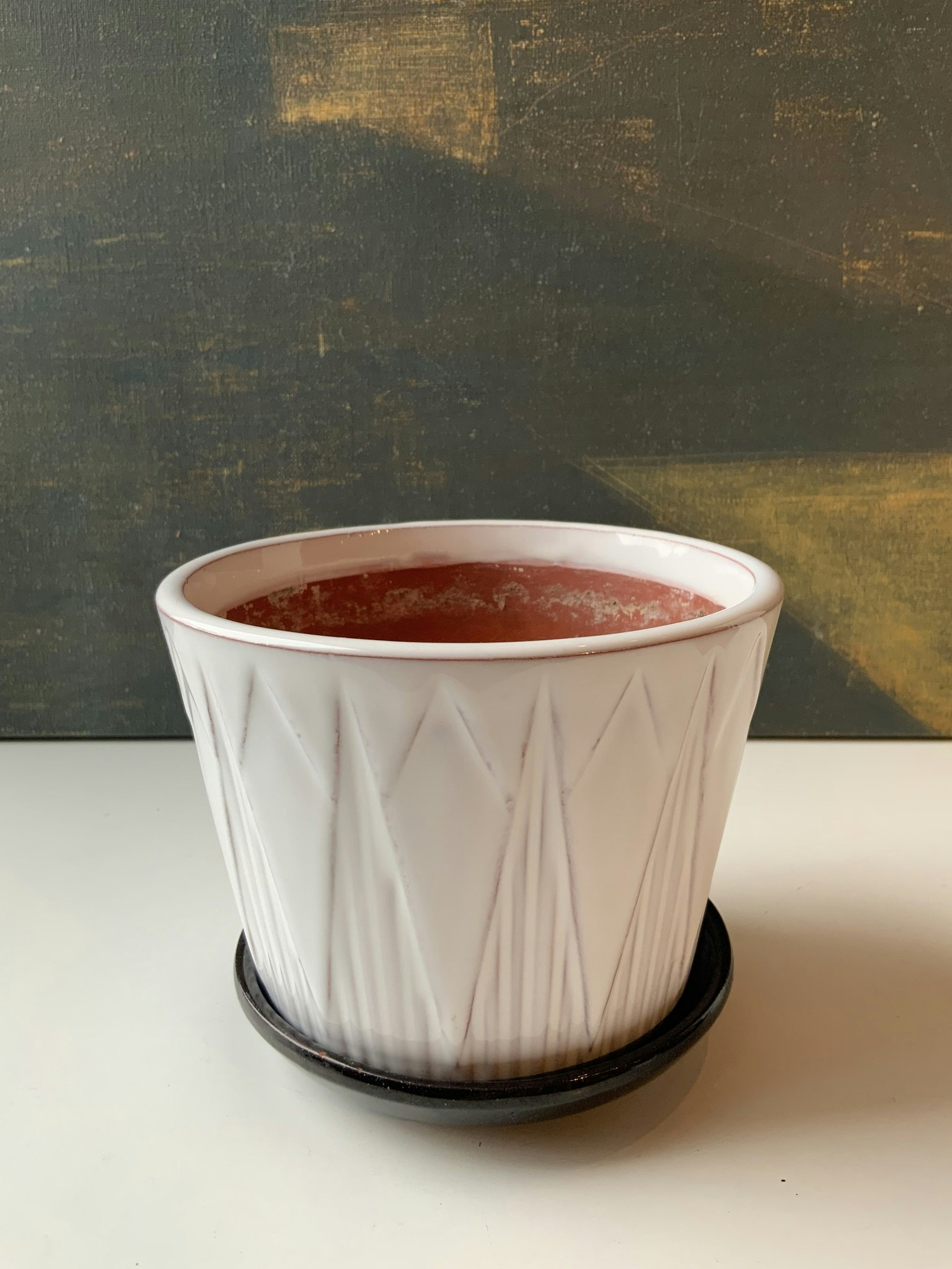 White Lansett flower pot 43135/097