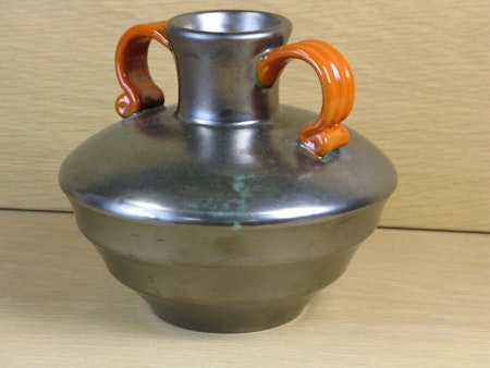 black vase with orange handles 2761-2