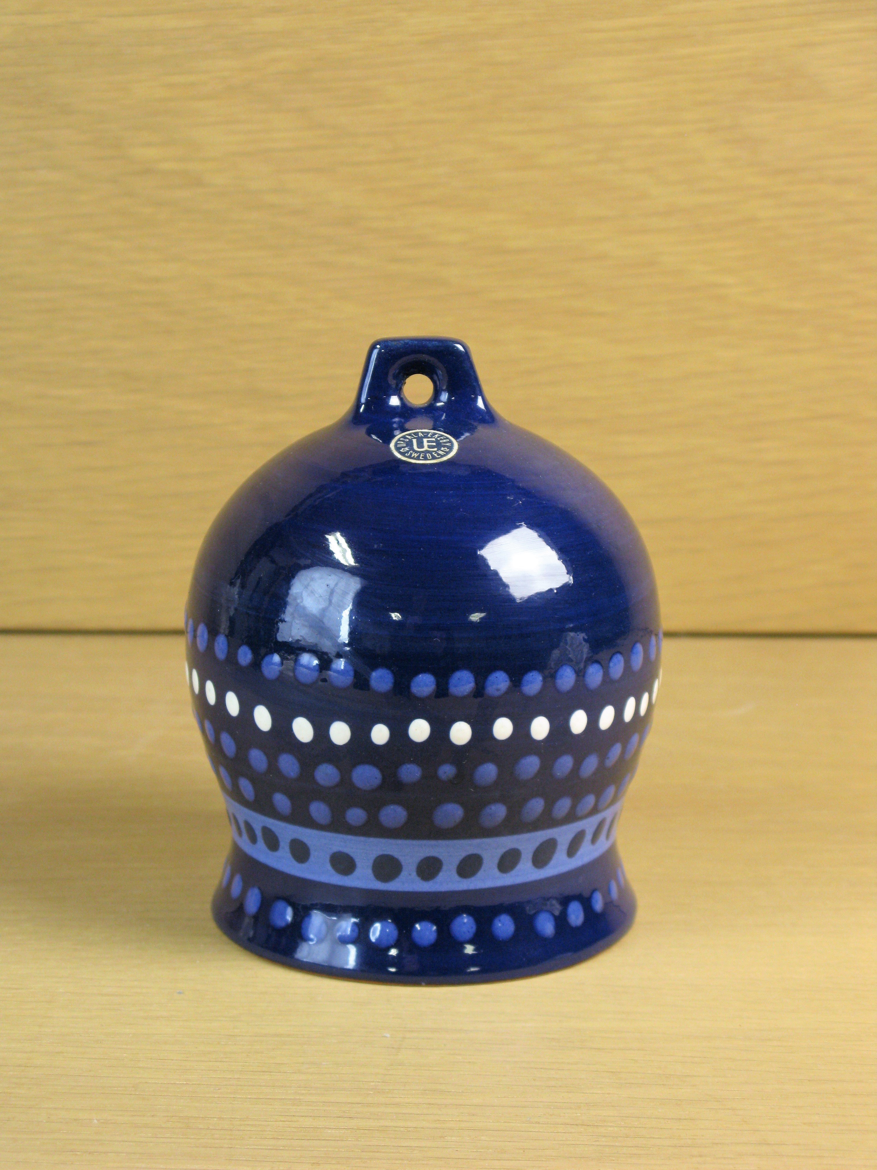 blue ceramic bell