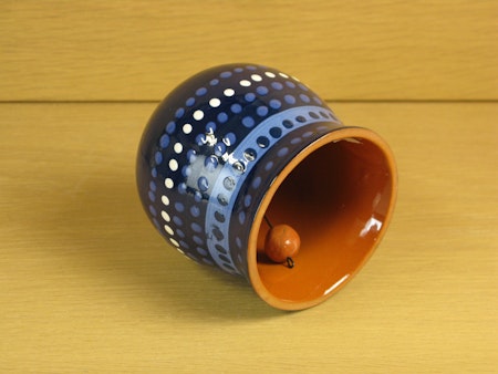 blue ceramic bell