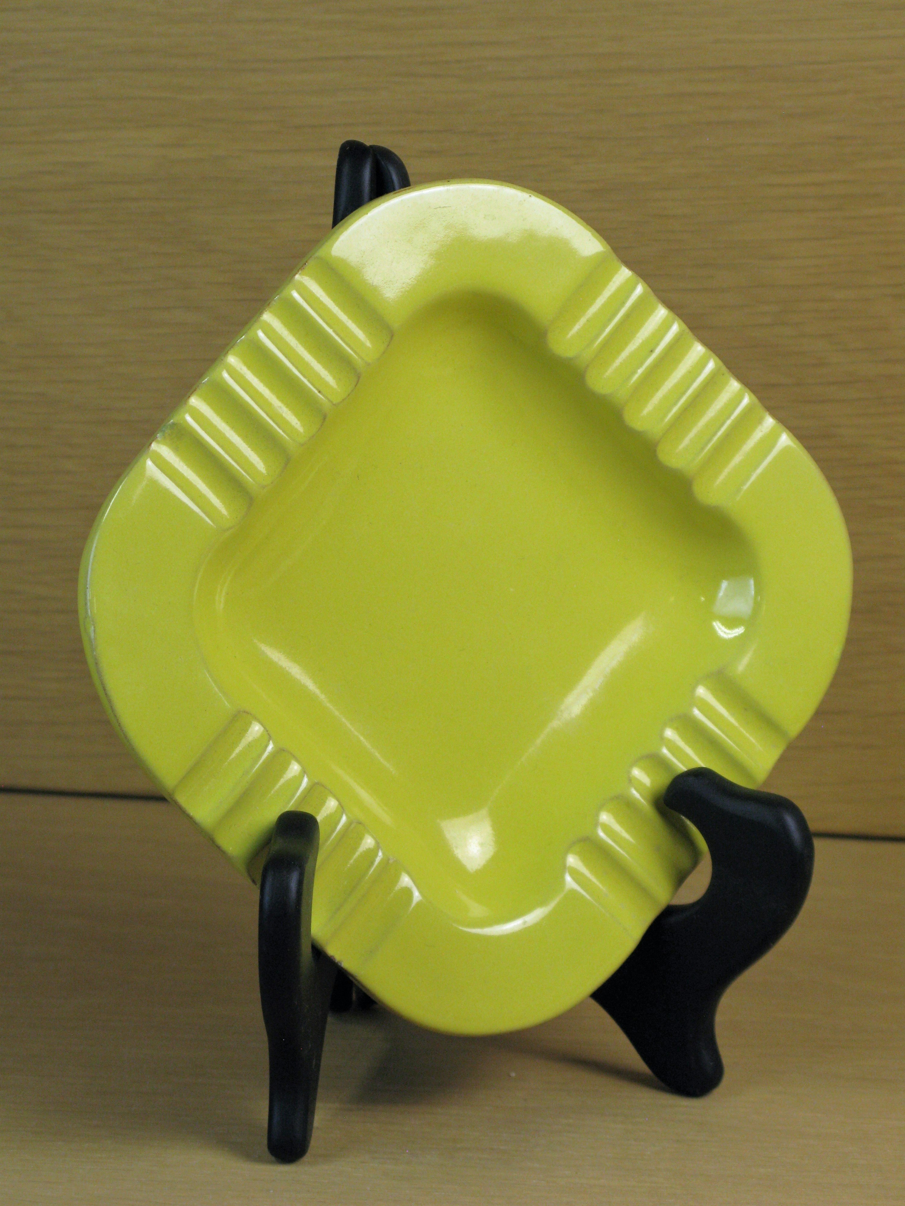 yellow square ashtray