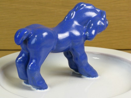 blue horse in white bowl 46