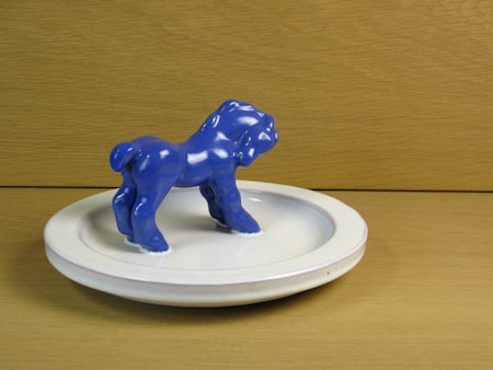 blue horse in white bowl 46