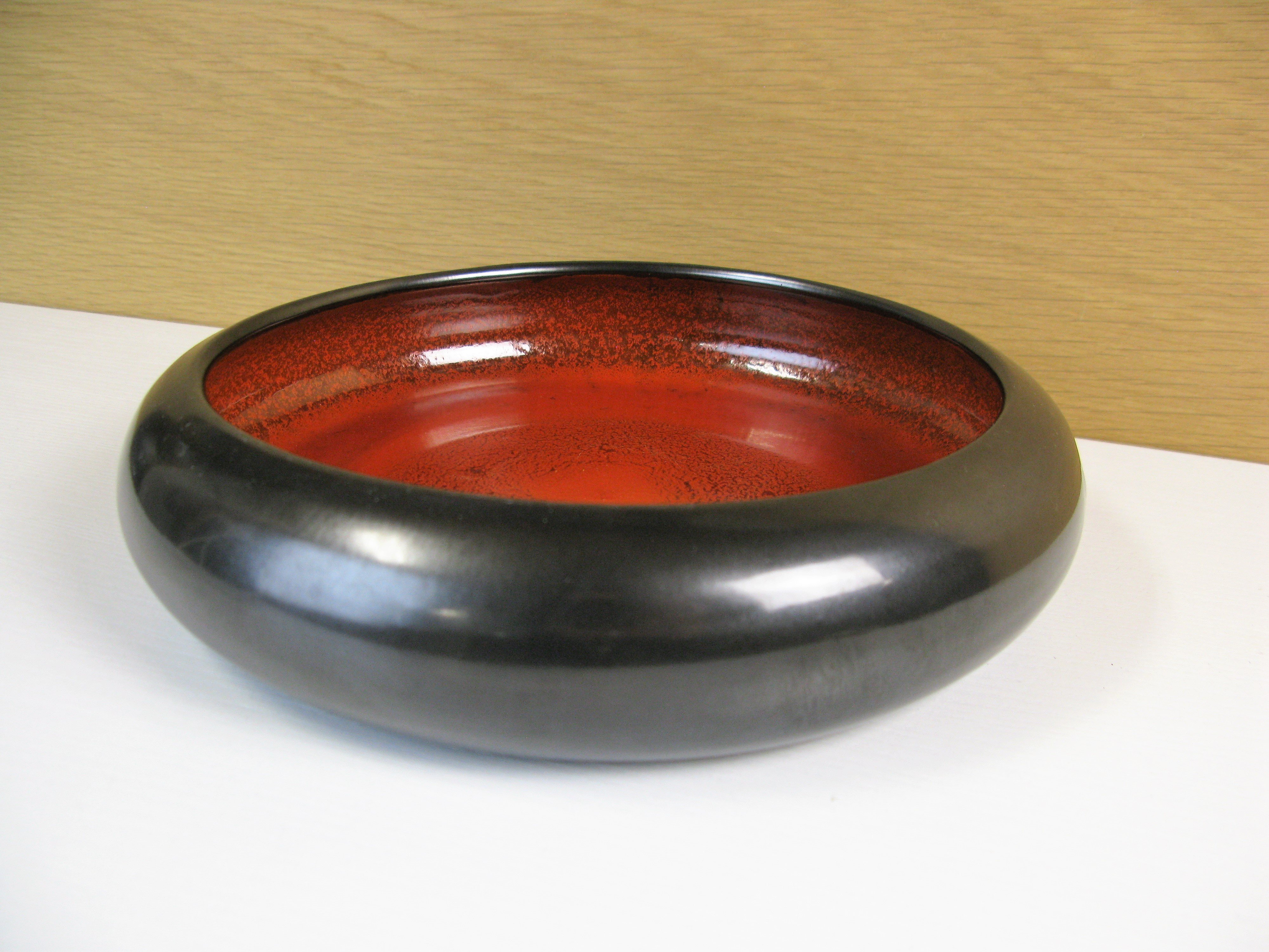 black/orange flower bowl 129