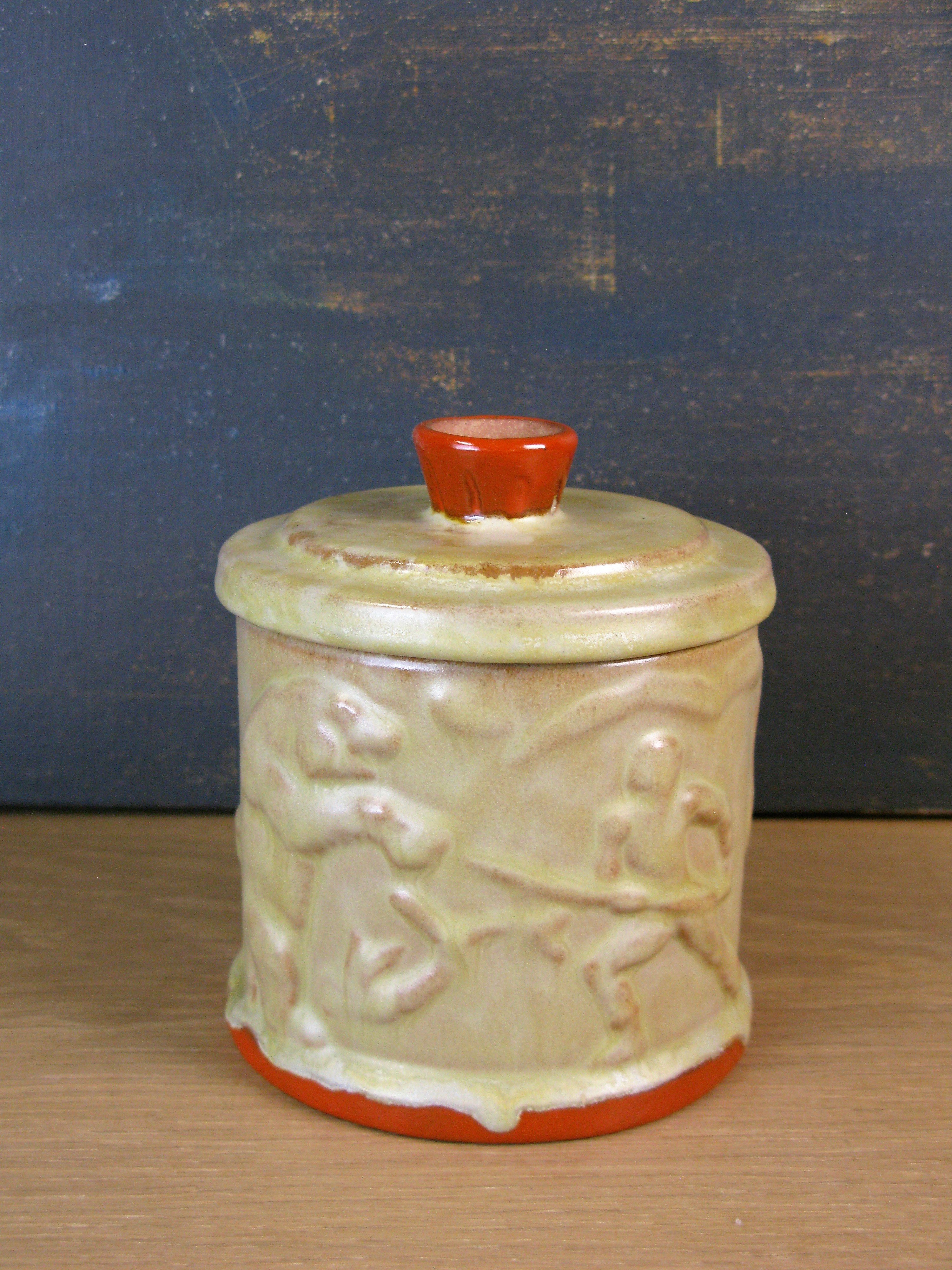 yellowish/orange tobacco jar 1