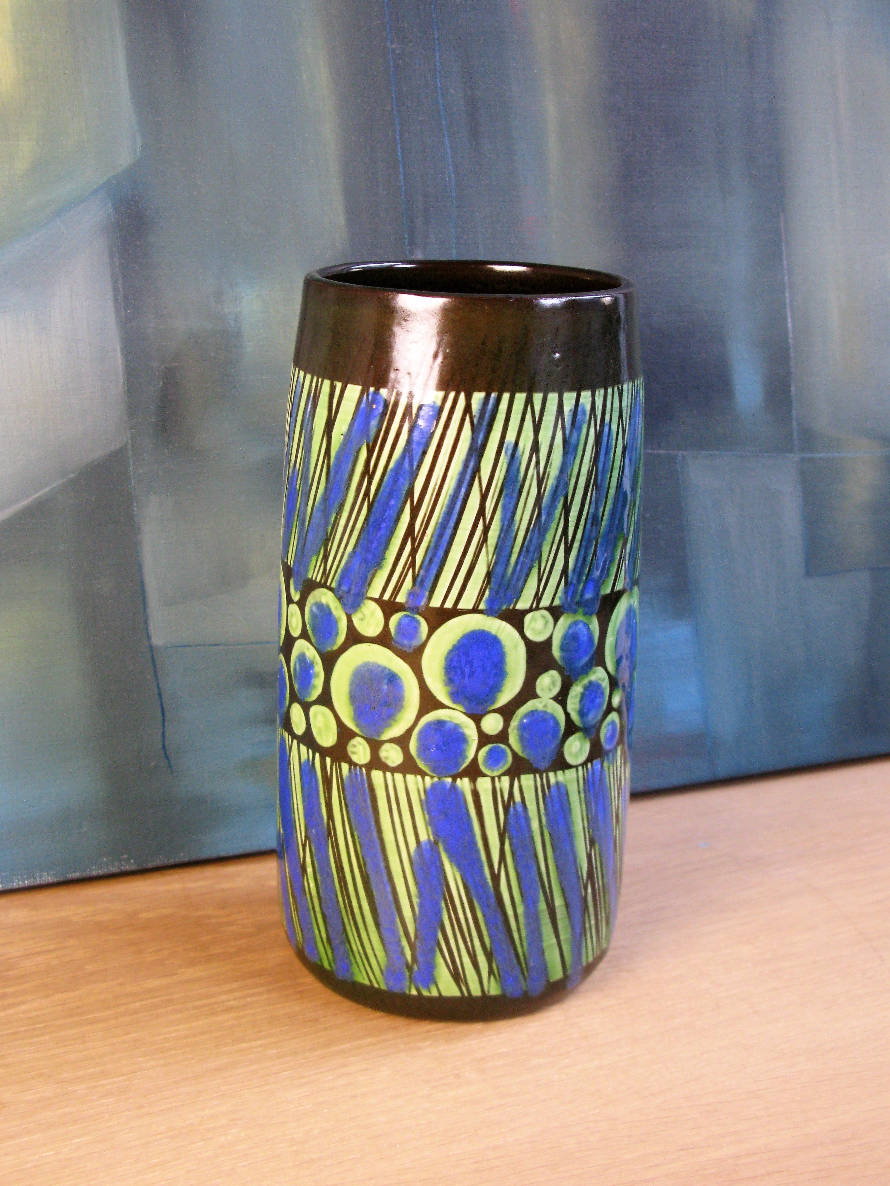 blue/green stripa vase 9042