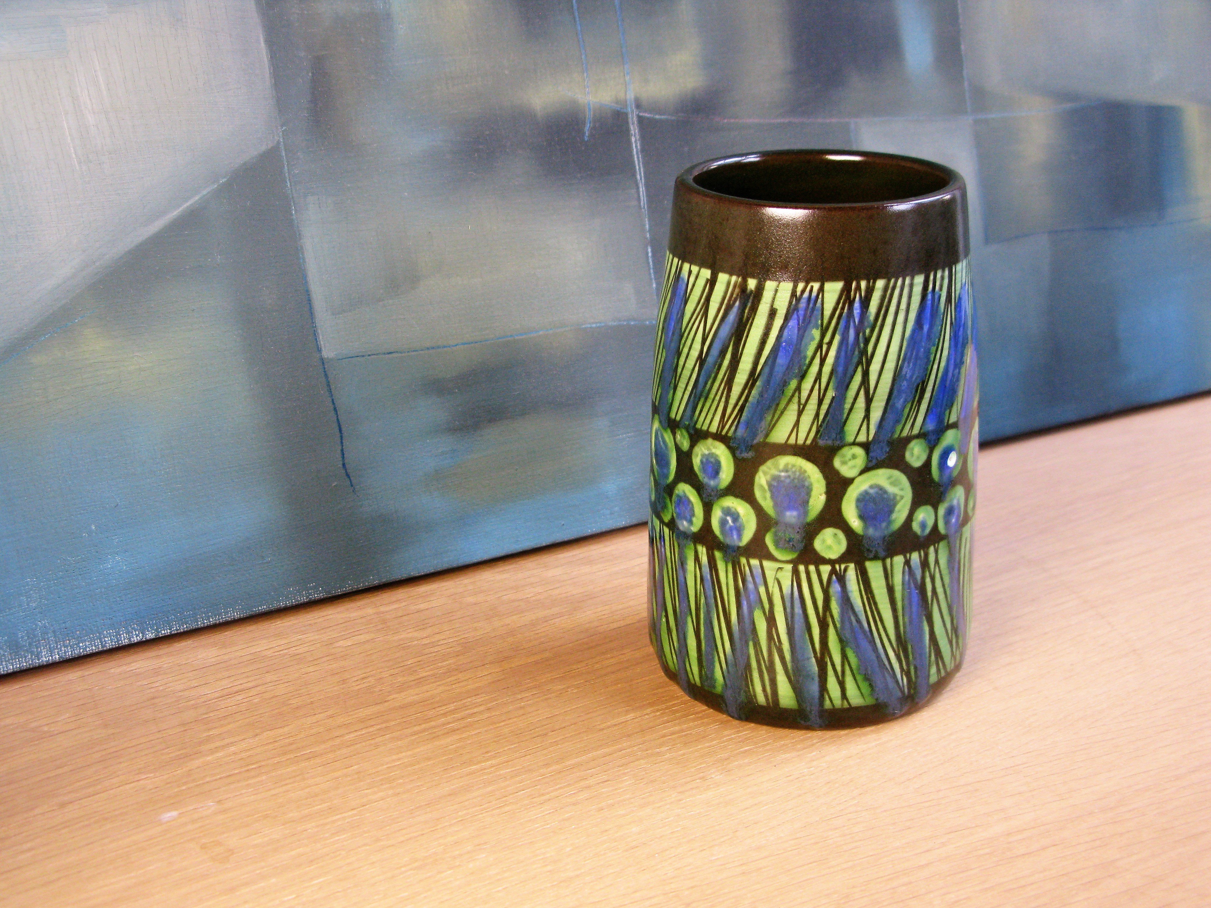 blue/green stripa vase 9040