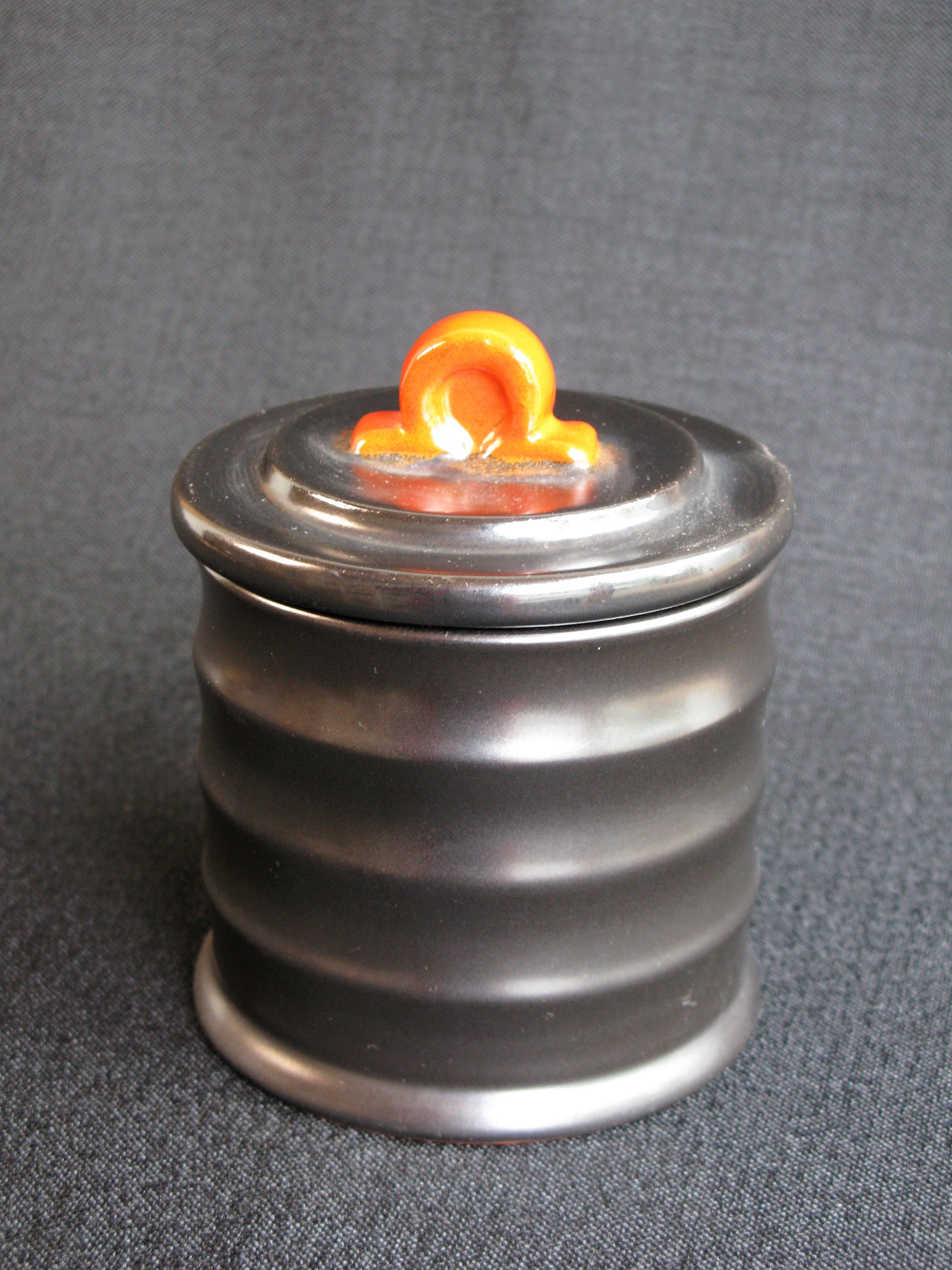 black/orange tobacco jar 2283a