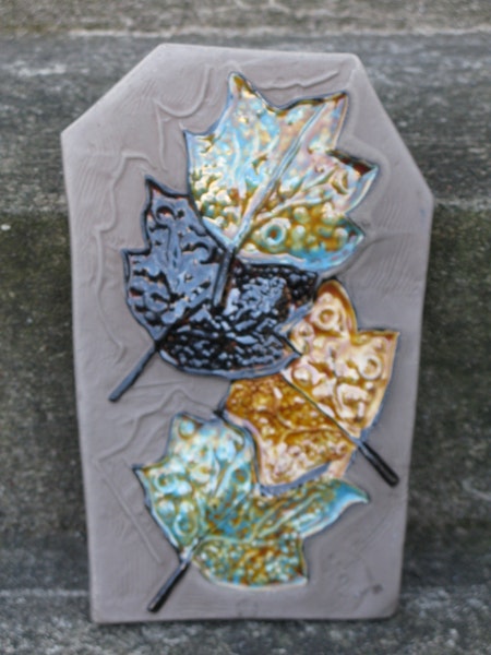 autumn leaves wall plate 0137e