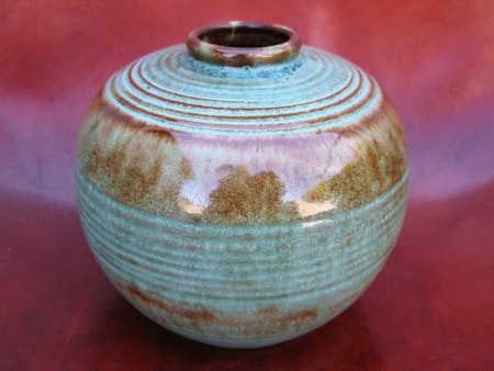 greenish globe vase 3156