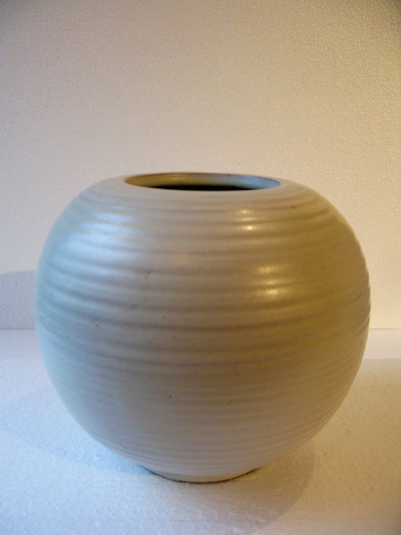 white globe vase