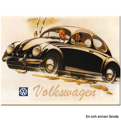 MAGNET Bubbla/folkvagn metallskylt VW