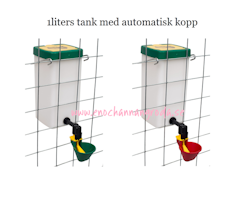 Röd/grön vattenKOPP med 1 liters TANK