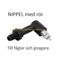 (metall) NIPPEL och svart FÄSTE nippel åt höns, kalkon.