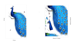 Blå Påfågel väggdekal