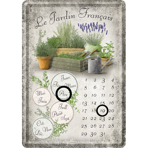 Lavendel METALLSKYLT/VYKORT/Kalender 10x14,5cm Trädgård