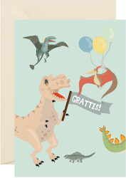 Gratulationskort Dinosaurie