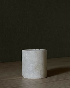 Ljuslykta alabaster 6.5-7 cm - helvit extra matt