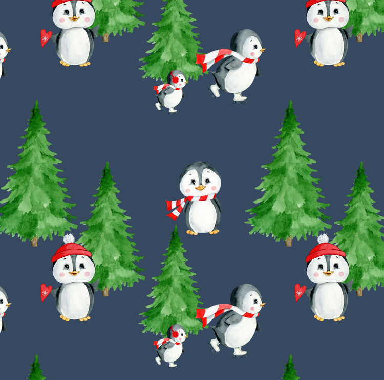 Jultyg med pingviner