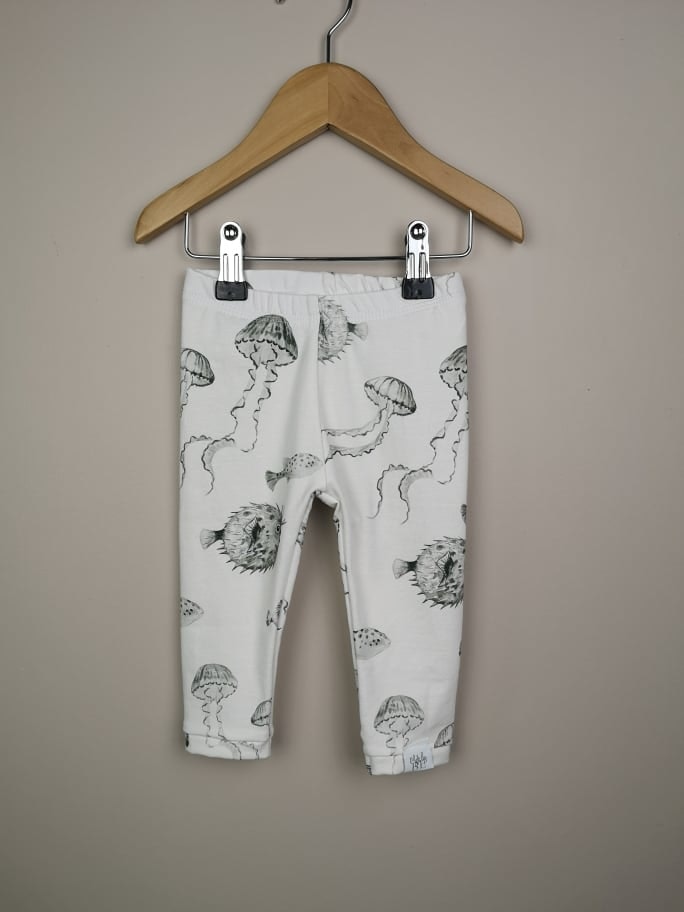 Leggings - Gråa fiskar Strl 68