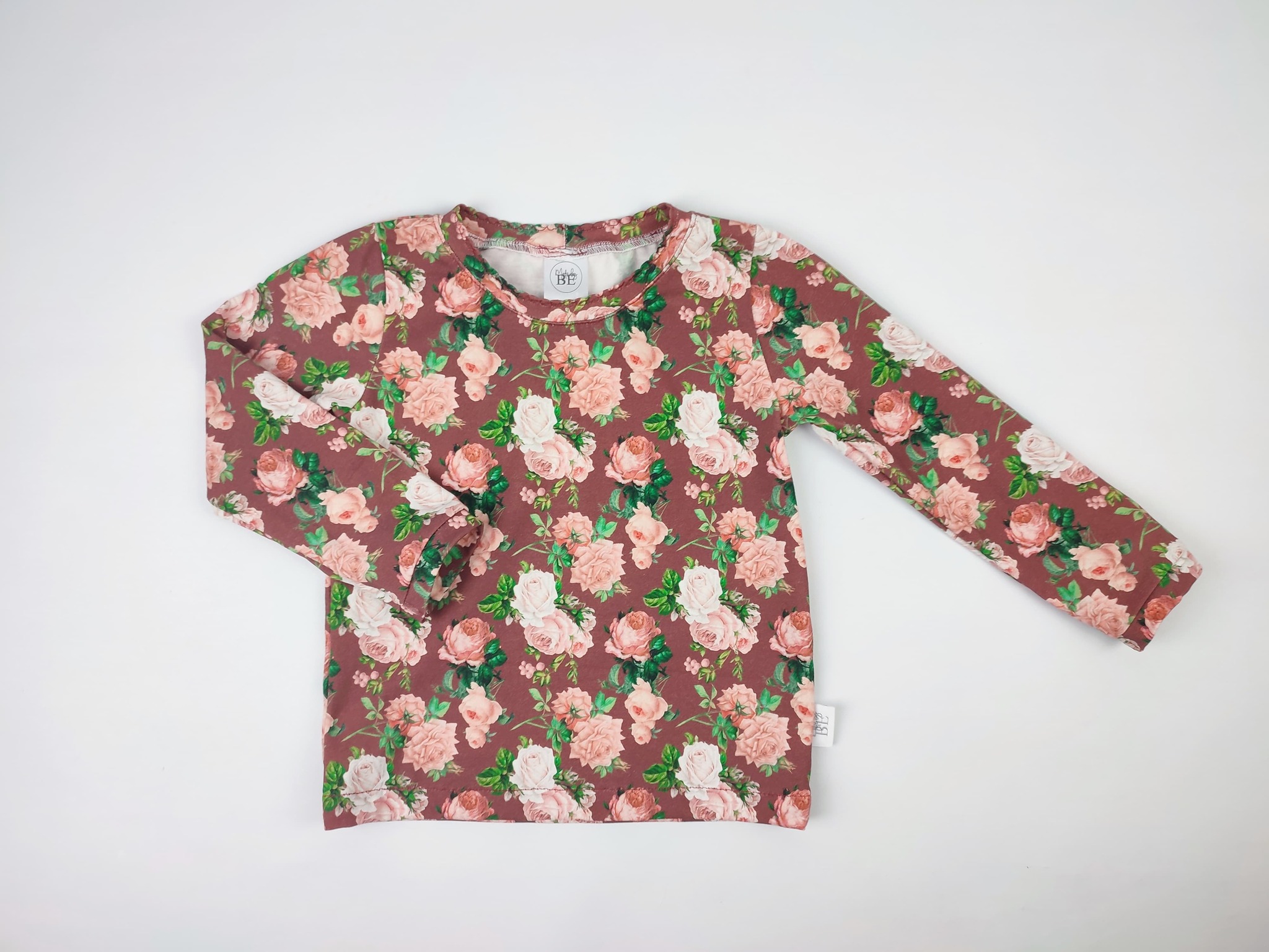 Långärmad tröja med rosor