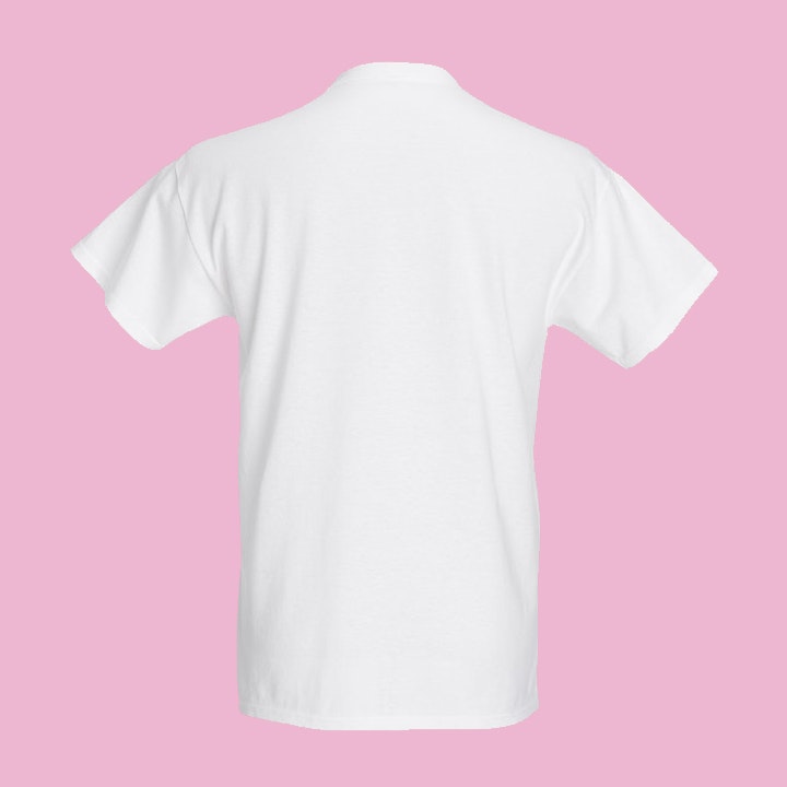 Titty rosa, vit t-shirt (lös passform)