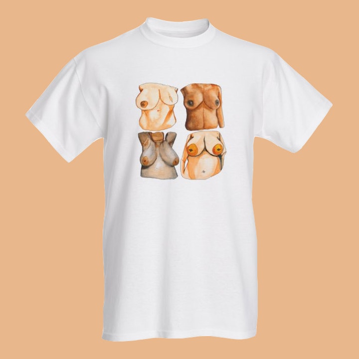 Titty, vit t-shirt (lös passform)
