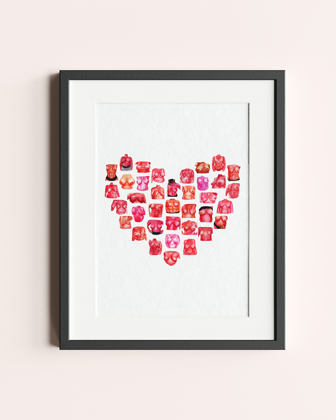 Heart Breast Collage Print