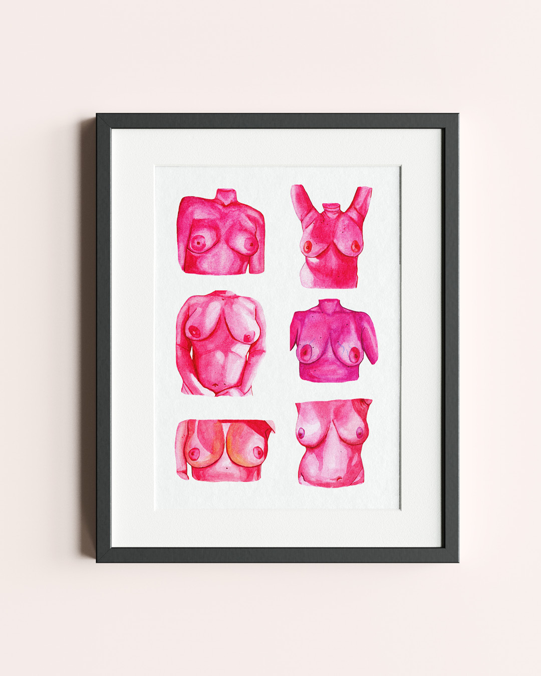 Breast Collage Pink Print