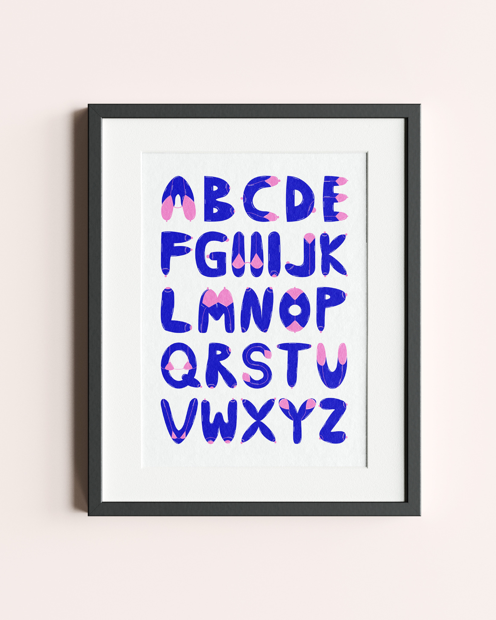 English Titty Alphabet Print, 3 colors