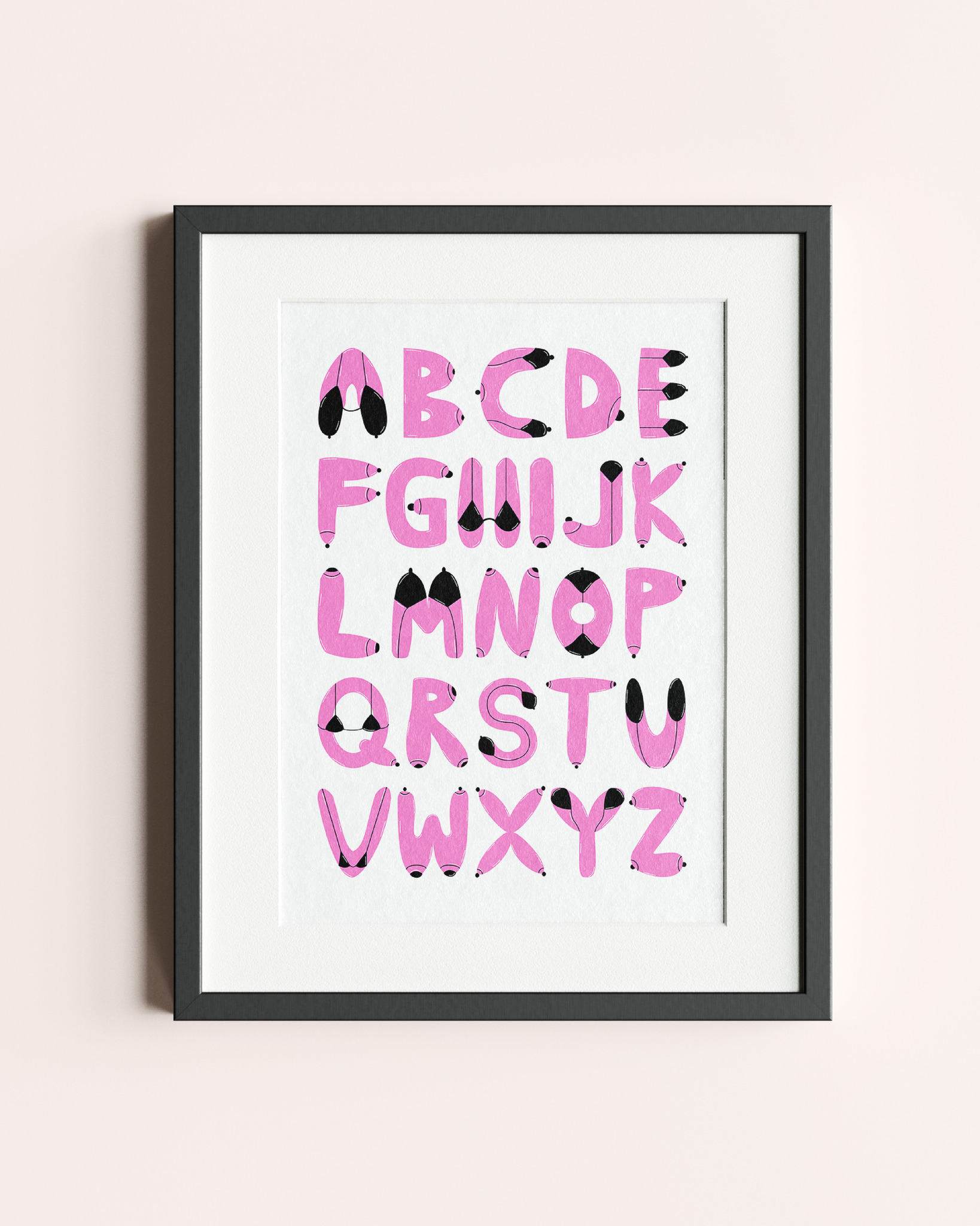 English Titty Alphabet Print, 3 colors